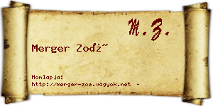 Merger Zoé névjegykártya